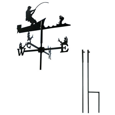 Girouette Pêcheur petit modèle + Mât à planter