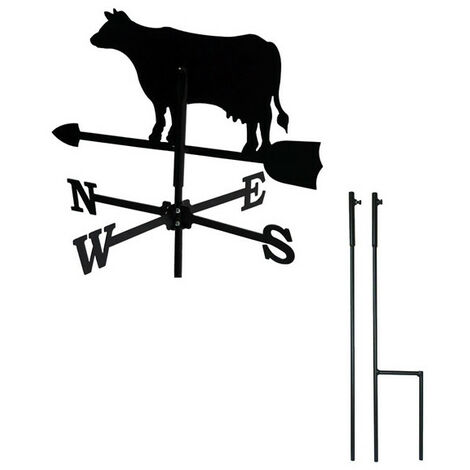 Girouette Vache petit modèle + Mât à planter