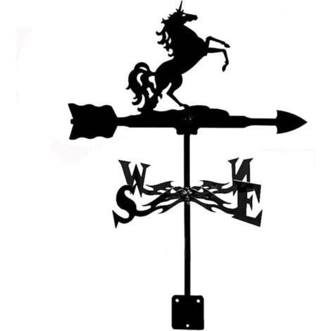 Girouettes Licorne Tracteur Cour en Acier Inoxydable girouette en Fer forgé indicateur de Direction du Vent girouette avec revêtement antirouille pour extérieur Ferme Cour Jardin belvédère