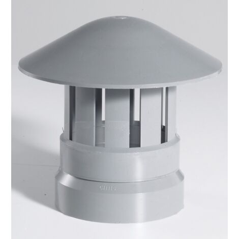 GIRPI Belüftungskappe aus grauem PVC, Innengewinde, Durchmesser 100 mm Girpi