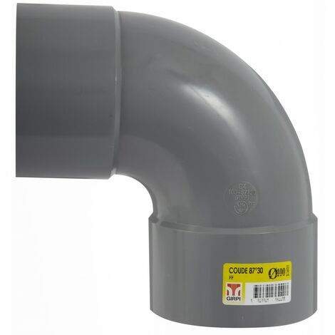 GIRPI Coude 87.3° en pvc à coller, femelle / femelle, D100