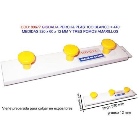 gisdalia finstock percha plast 320x60x12mm 3 pomos amarillo 440