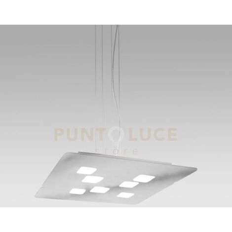 GISELLE S - SOSPENSIONE COLORE ACCIAIO IN METALLO E ALLUMINIO BIEMISSIONE 10 LUCI ATTACCO GX53
