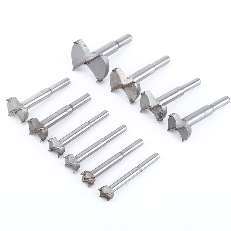 10pcs (Ø14-50 mm) Carbure cémenté Meche Bois, Foret Bois Mèche pour Faire Des Trous à Fond Plat Propres Dans Le Bois, Le Contreplaqué, Le Plaque de