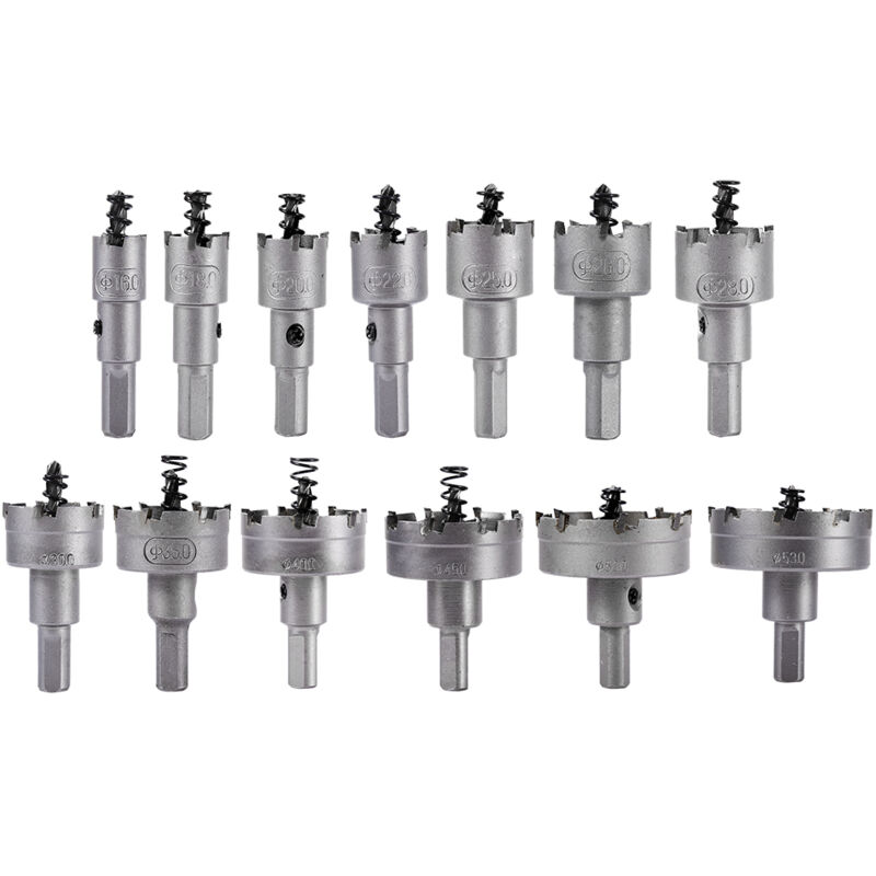 Gistuch 13 PCS Scies Cloches -Fraise Métal -Foret en Alliage - Coffret Multi-dents en Acier Inoxydable Métal Foret Perçage Trou Allié en Alliage de