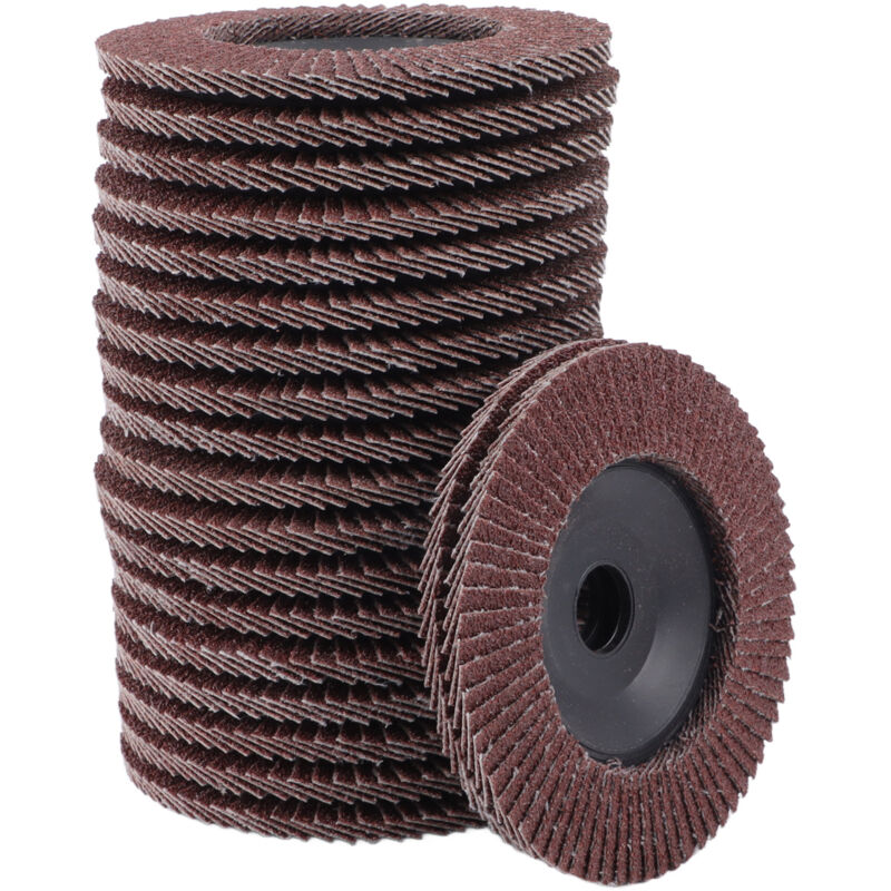 20 Disques Abrasifs à Lamelles ø 100 mm x 16 mm Grain 80 Disques à Lamelles Disques à Meuler pour Enlever Ebavure, Rouille, Polissage, Finition