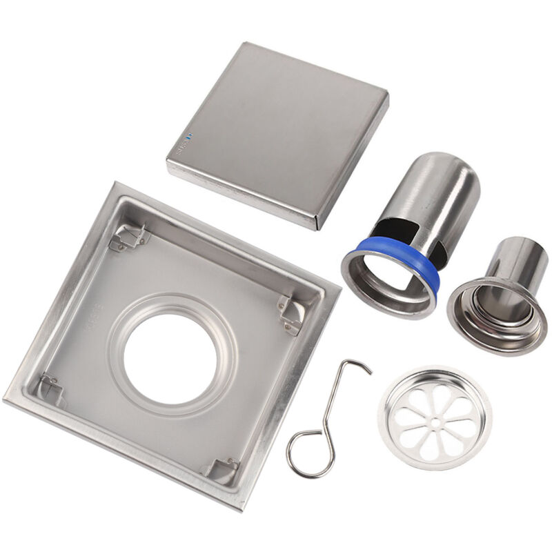 Gistuch - 304 acier inoxydable 110X110mm salle de bains douche carrelage insérer carré douche sol Drain crépine