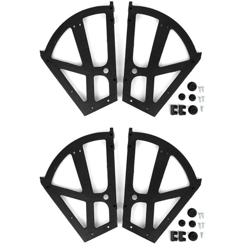 Gistuch - 4 pices charnières pour armoire à chaussures en acier inoxydable avec cadre rabattable et étagère de rangement à chaussures - Noir