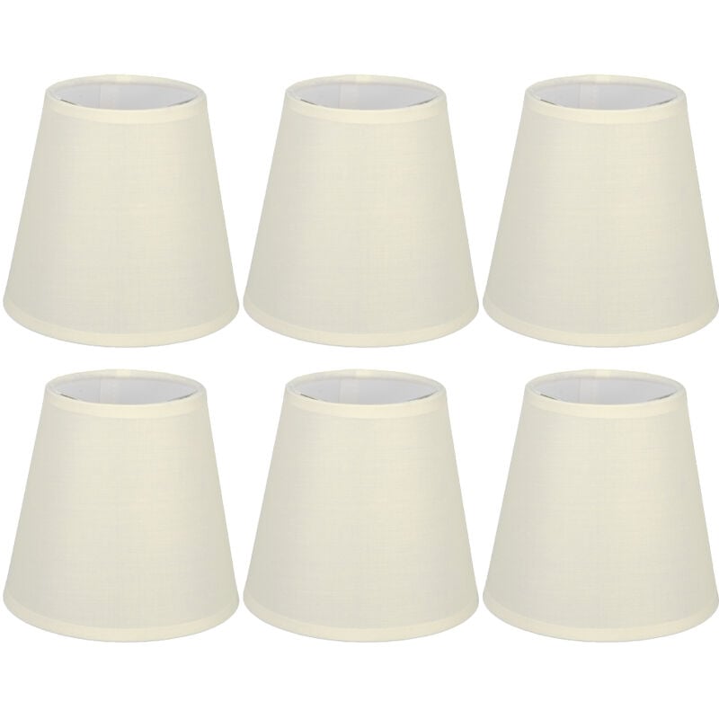 6pcs Remplacement de la teinte en tissu en tissu crémeux pour décoration de maison de lustre mural e14 - Gistuch