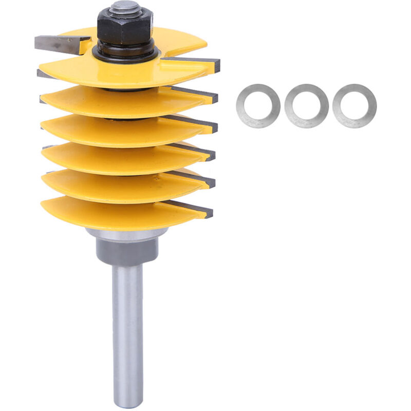 Gistuch - tonysa 8mm Queue Professionnel Routeur de Joint de Doigt Bit -6 Lames Réglables 2 Flute pour Coupe-Bois Avec Coupe Diameter Pour Outils de