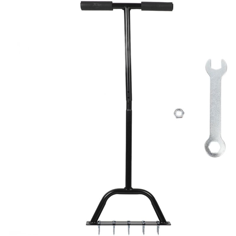 Aérateur de pelouse manuel réglable en hauteur pour sols et pelouses compactés Aérateur manuel avec 10 pointes - Gistuch