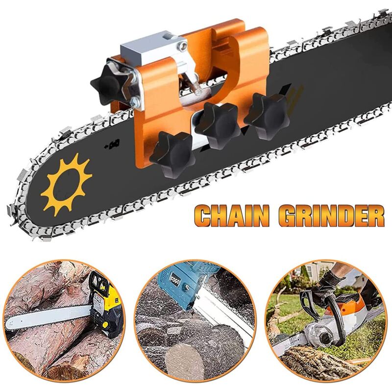 Gistuch - Affûteuse de Chaîne de Tronçonneuse, Aiguiseur de Chaîne de Tronçonneuse à Manivelle, Dispositif De Meulage Daffûteur, Outil dAffûtage pour
