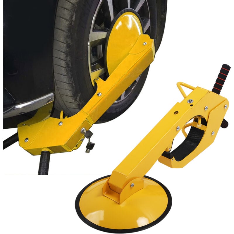 Gistuch - Antivol Bloque-Roue,Dispositif Antivol de Dissuasion de Sécurité,Sabot de Voiture Bloque-Roue Antivol Auto avec Serrure de Sécurité et 3