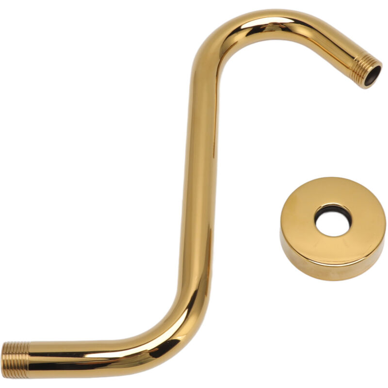 Gistuch - Bras de douche en forme de s en acier inoxydable 304, bras d'extension de pomme de douche doré, accessoires de quincaillerie de salle de