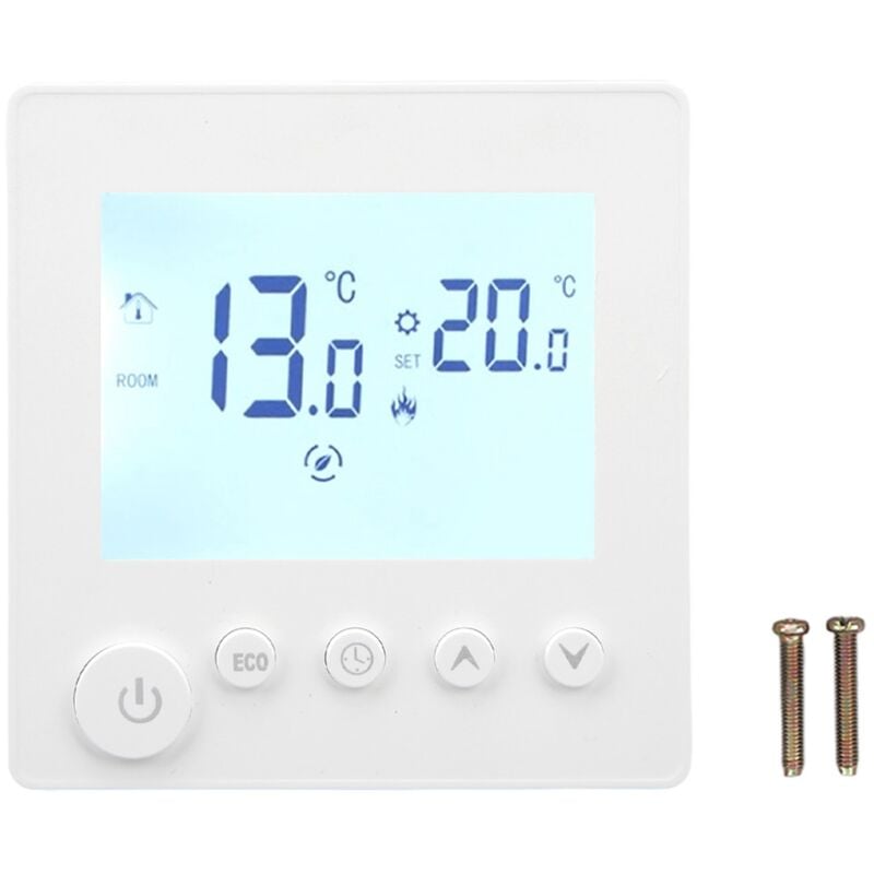 Gistuch Thermostat de Chauffage Écran LCD Intelligent Régulateur de Température Ambiante Programmable pour Maison Chaudière à Murale au Sol