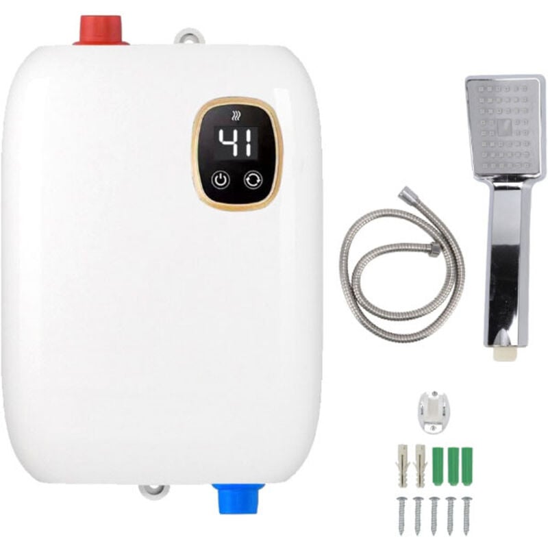 Gistuch - Chauffe-eau électronique instantané - 30 à 55 °c - Affichage numérique de la température led - Étanche - Pour la maison, la cuisine, la