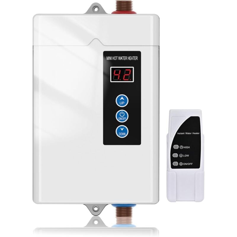 Gistuch Chauffe-Eau Sans Réservoir, Mini Chauffe-Eau, Salle de Bain, Cuisine, Électrique 220 V, 4 Kw,Chauffe-Eau Instantané pour Maison, Cuisine,blanc