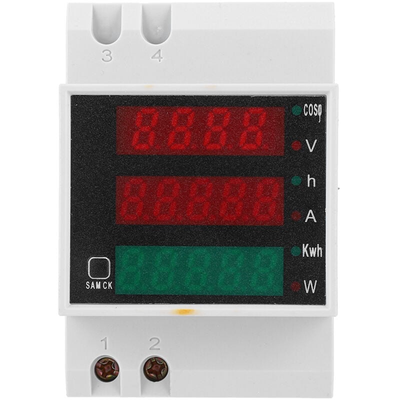 Compteur d'électricité Rail Din Compteur d'énergie monophasé Voltmètre Ampèremètre Numérique ac 200-450V 100A Wattmètre Compteur Consommation