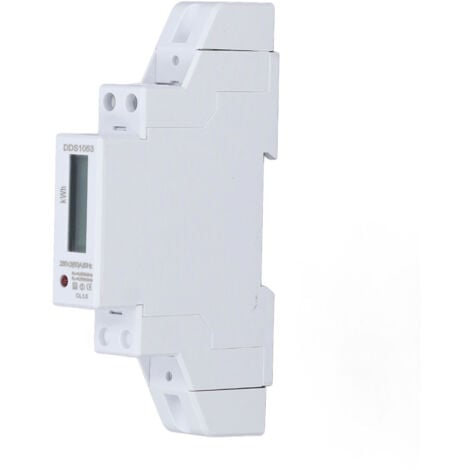 Gistuch Compteur D'énergie monophasé 230 V 5 (50) A 1 P avec écran LCD, Détection Automatique, Voltmètre sur Rail Din, Tension de Puissance, Courant, Fréquence, Mesure des Données