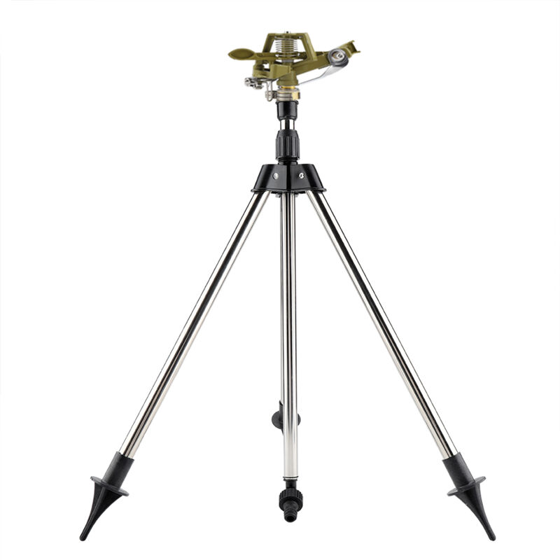 Tonysa Heavy Duty Impact Sprinkler on Tripod Base, Tripod Sprinkler for Yard Large Area, Extra Tall 360 Degree Rotating Lawn Sprinkler with Nozzle,