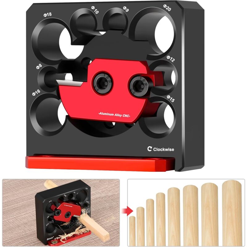 Gistuch - Kit de gabarit de fabricant de chevilles métrique 8 mm à 20 mm avec lame en carbure Perceuse électrique Fraisage Cheville Tige ronde Outil