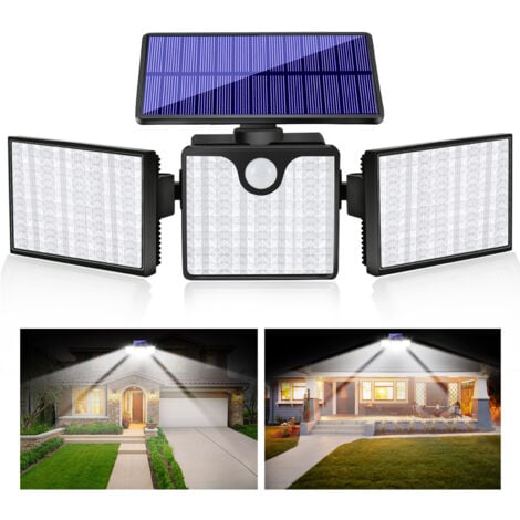 Gistuch Lampada Solare da Esterno 266 LED Sensore di Movimento a Luce Solare per Esterni, Lampada Solare IP65 Illuminazione Esterna Solare, Faretto Solare a LED per Giardino, Garage