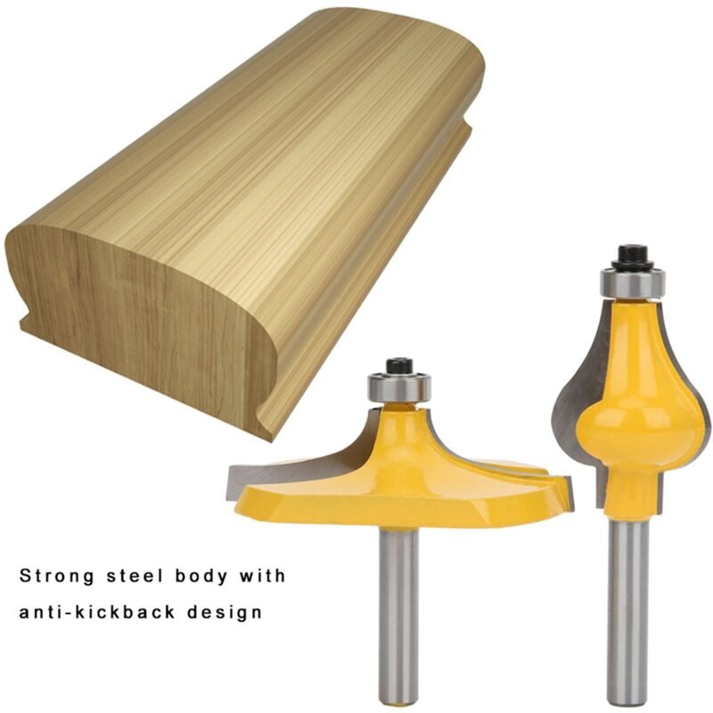 Gistuch - Lot de 2 fraises à encoller Pour le travail du bois, Fraises à rainurer pour défonceuse, Tige de 8 mm