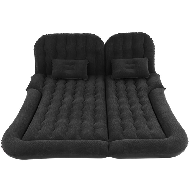 Gistuch Matelas gonflable - pour voiture SUV - Matelas gonflable déhoussable - Matelas de camping plus épais - Avec 2 coussins et pompe - Noir