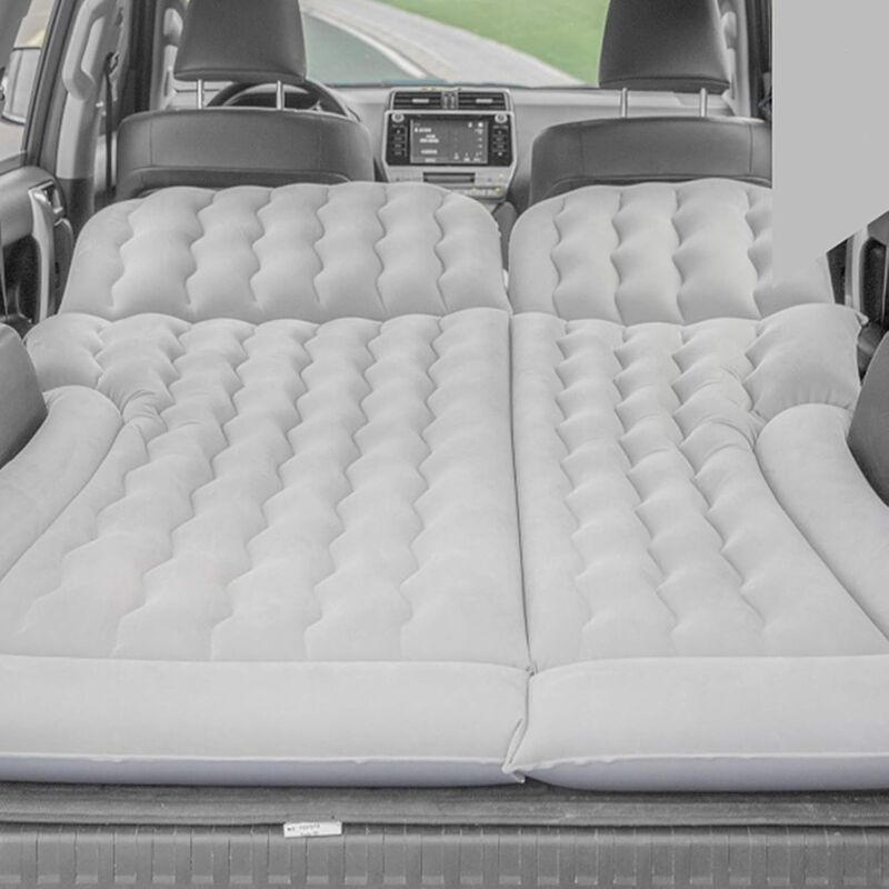 Matelas Gonflable Voiture, Lit Pliant avec Pompe à Air et Oreillers, Portable avec Surface Floquée, Multifonctionnel pour Voyage, Camping, Activités
