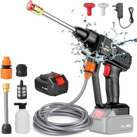 Gistuch Nettoyeur Haute Pression Portable 90 Bar avec Une Batterie et Chargeur 18V 1200mAh Batterie Rechargeable Nettoyeur Haute Pression électrique pour Laver Les Voitures, arroser Les Fleurs