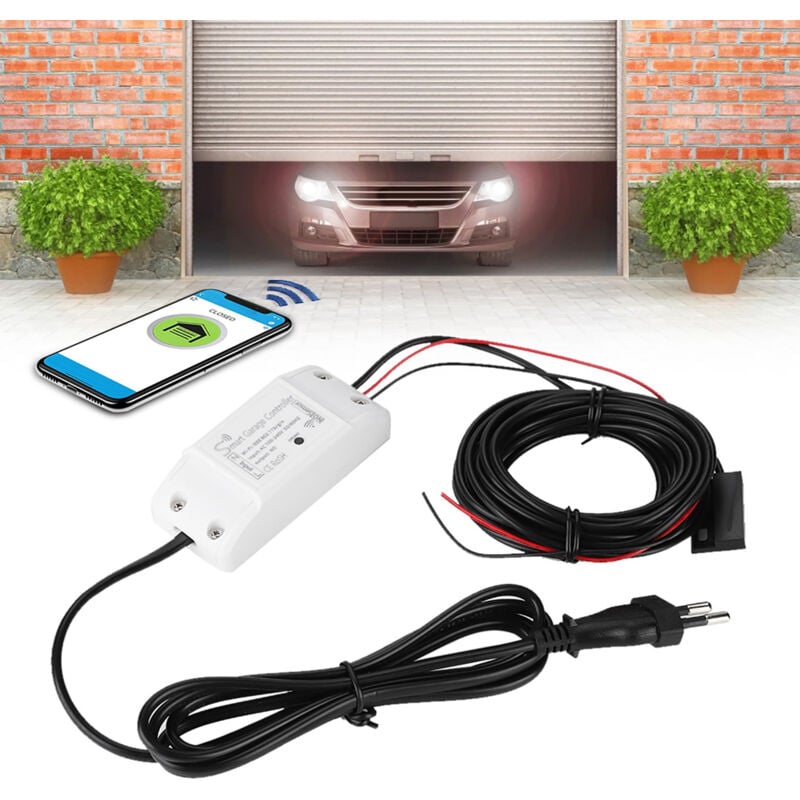 Gistuch - Ouvre-porte de garage WiFi Dispositif d'ouverture de porte de télécommande de porte de garage Compatible avec Alexa et Google(UE 100-240V)