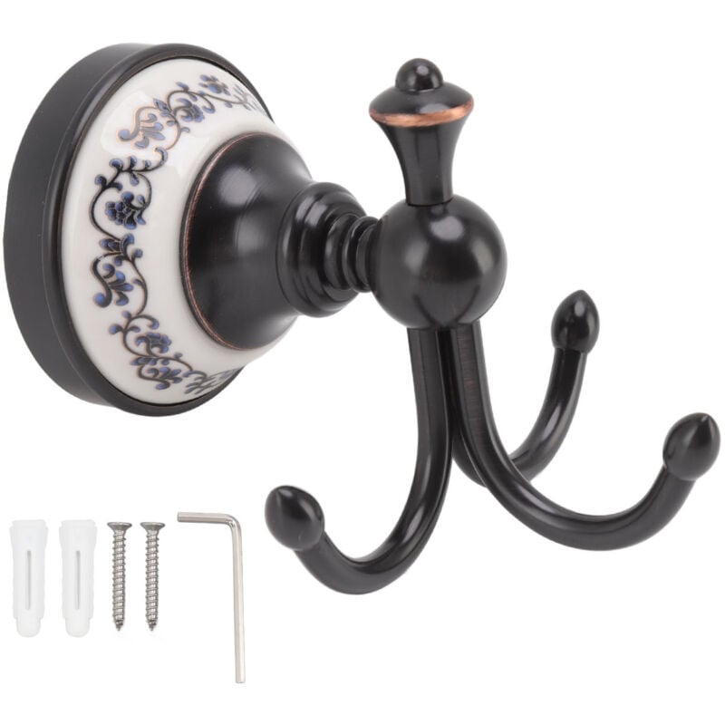 Gistuch - Patère murale à 3 broches, Look rétro, résistante à la Corrosion, crochet à serviette suspendu pour salle de bain et chambre à coucher