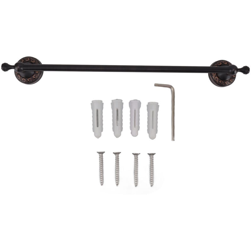 Gistuch Porte-serviettes de salle de bain 19,7 pouces, en cuivre robuste, élégant, Style rétro, porte-serviettes avec vis, clé hexagonale pour la