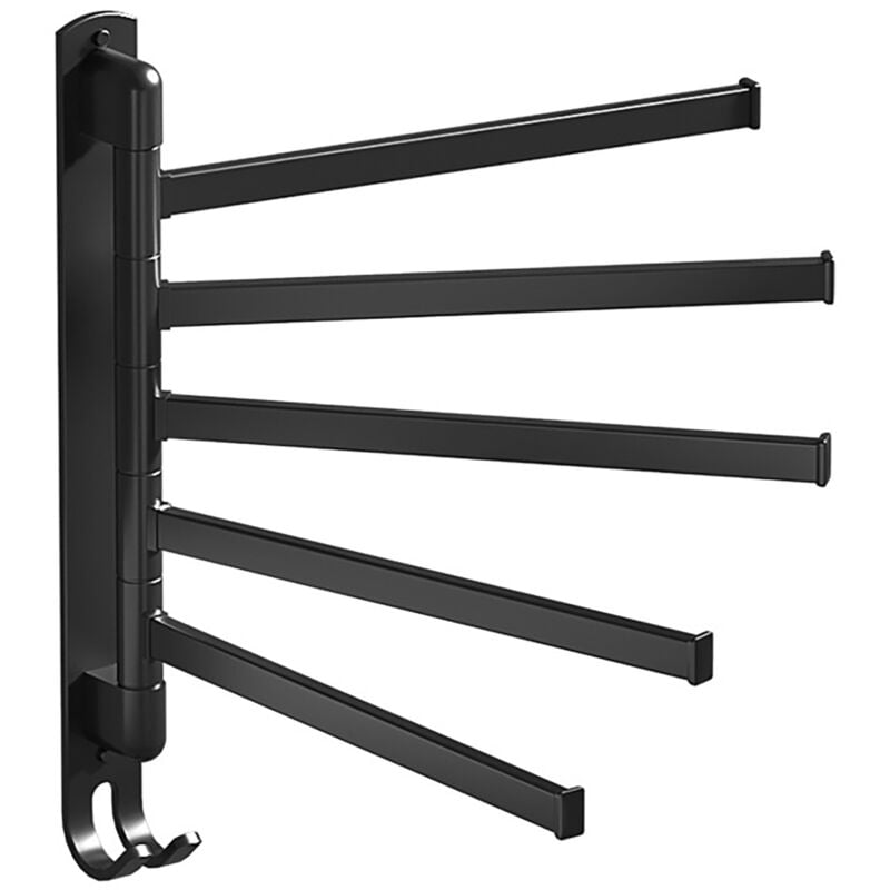 Gistuch - Racks de serviettes pivotantes Punch en acier inoxydable Mount mural gratuit 5 bras Habilleur de rotation des bras pour la maison