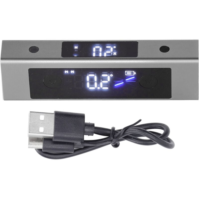 Rapporteur d'Angle Numérique Inclinomètre Laser Niveau à Bulle Level Box avec Écran lcd Interface Type-C pour Travail du Bois Construction Décoration