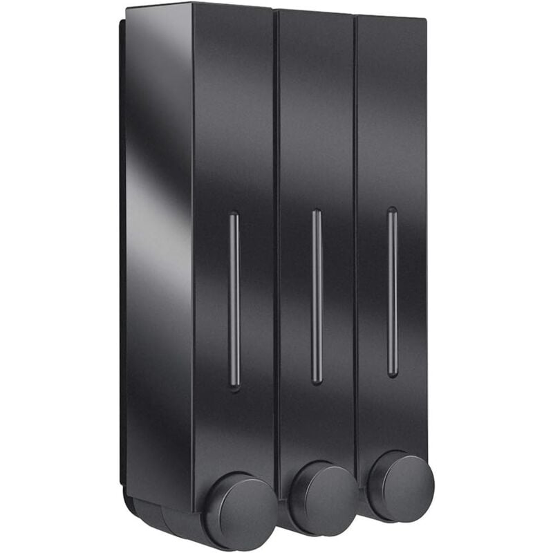 Rechargeable Shampooing Distributeur en Plastique de Douche à Liquide Bouteille 420ml Contenu pour Chaque Chambre, Triple Noir - Gistuch