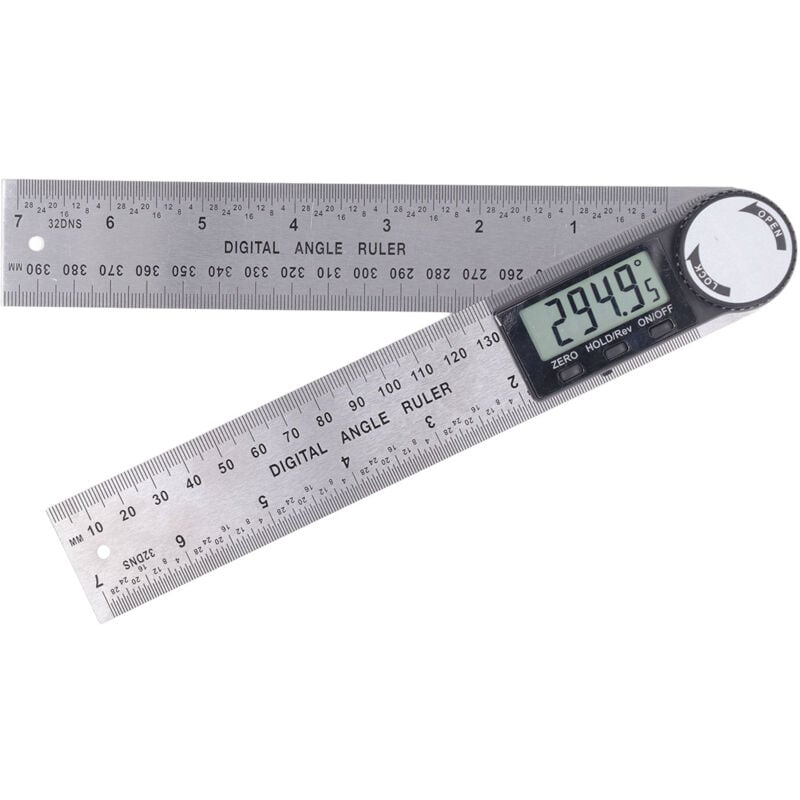 Gistuch - Règle D'angle Numérique, Rapporteur, Mesure de Longueur 400 mm et d'Angle en Acier Inoxydable avec Maintien, Zéro et Grand Ecran lcd,