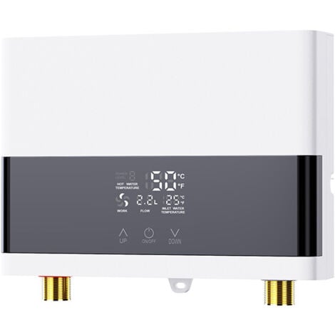 Gistuch Scaldabagno Istantaneo 220V 6000W, Scaldabagno Senza Serbatoio a Risparmio Energetico con Telecomando, Scaldabagno Elettrici per Doccia Bagno di Casa con LED (Bianco) [Classe di efficienza ene