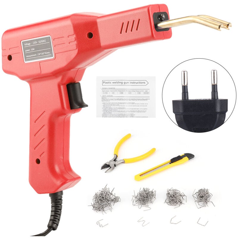 Gistuch - Soudage plastique Machine, Réparation de Pistolet de Soudeur, agrafeuse Chaud 50W, Kit de Réparation de Pare-chocs de Voiture, Soudure en