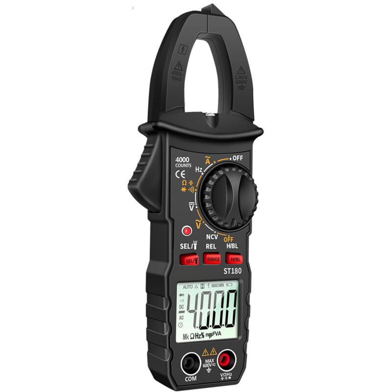 Gistuch - ST180 - Pince multimètre auto ac/dc avec ncv et protection anti-surchauve - Noir