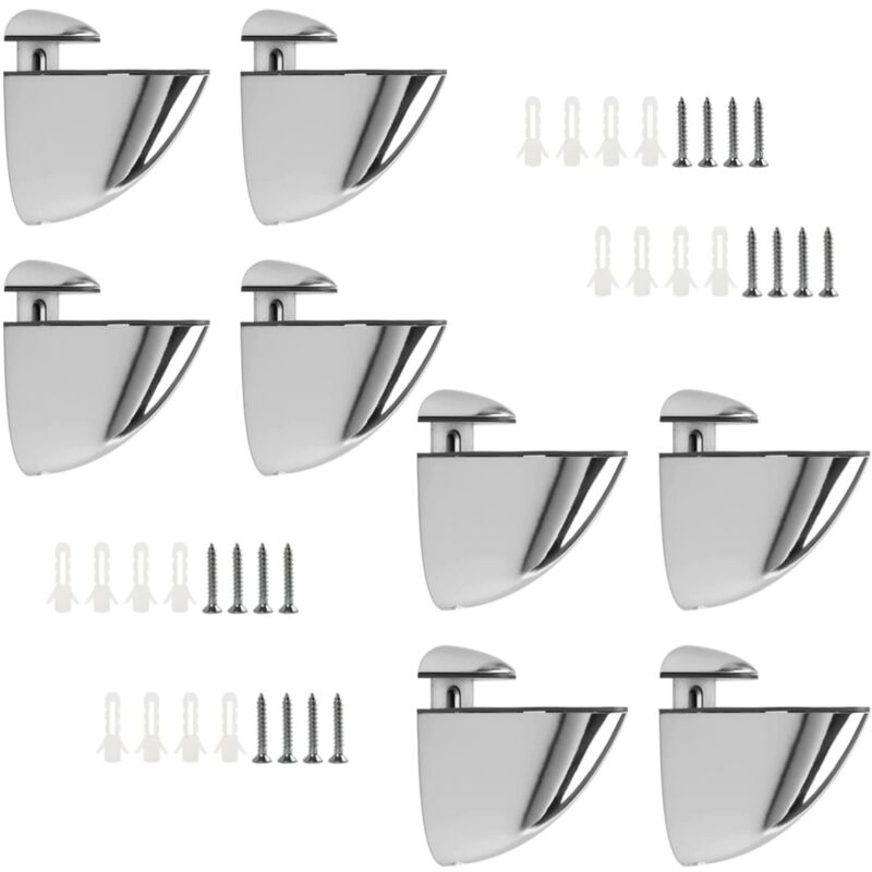 Gistuch - Support D'étagère en Verre Réglable, 8 Pièces Support Etagere Verre, Pince Verre Réglables en Alliage de Zinc pour Étagère en Bois/Verre de