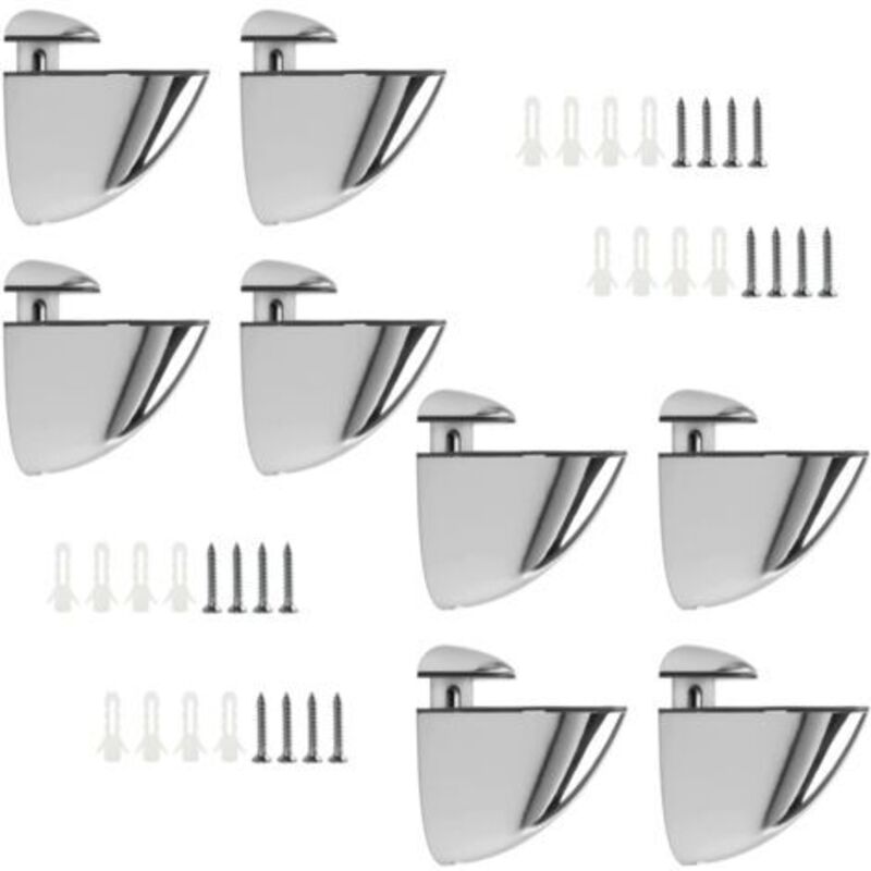 Gistuch - Support D'étagère en Verre Réglable, 8 Pièces Support Etagere Verre, Pince Verre Réglables en Alliage de Zinc pour Étagère en Bois/Verre de