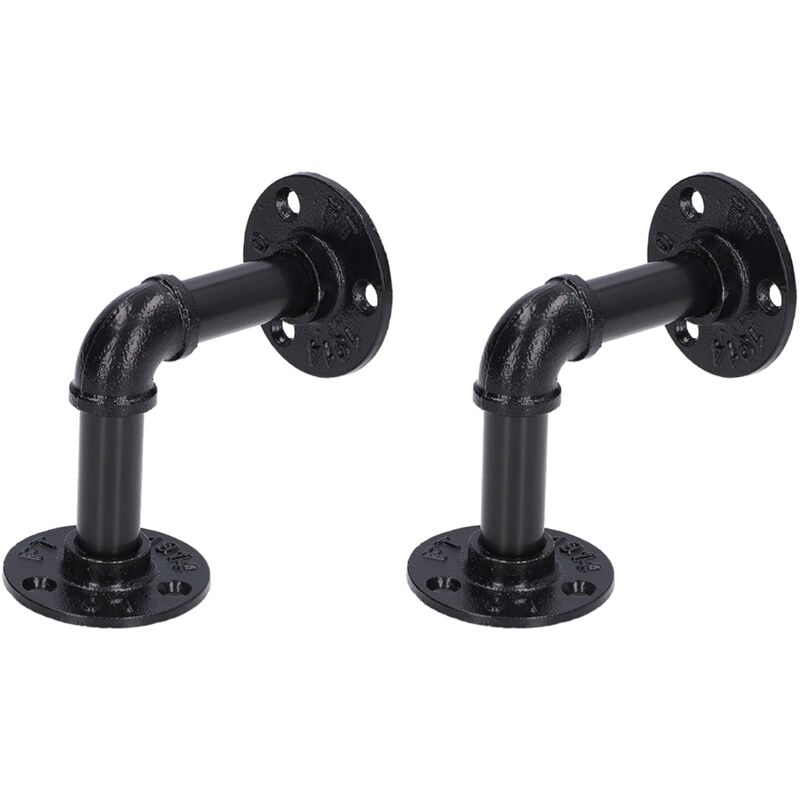 Gistuch Support d'Étagère Murale Rétro 2PCS Supports de Tubes Industriels Vintage avec Vis pour Bibliothèque Meubles de Bricolage Suspendus Étagère