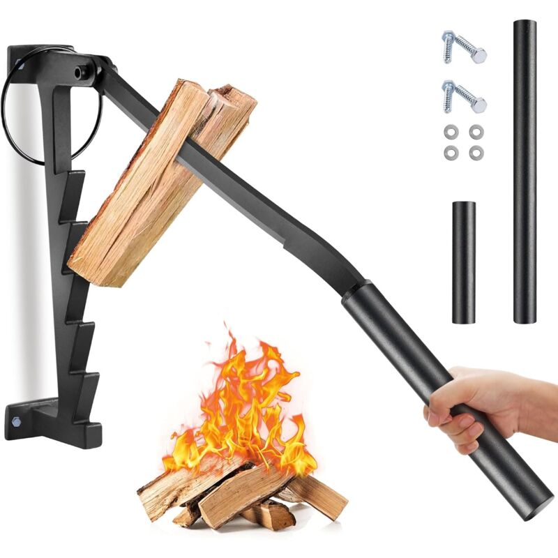 Tonysa - Support mural manuel pour bois de chauffage, fendeur d'allumage, fendeur de bûches, couteau à copeaux, levier mural, allume-feu manuel,