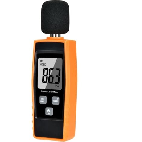Gistuch Testeur de niveau sonore manuel V·RESOURCING 30130 dB Décibel de mesure de bruit avec écran LCD numérique rétroéclairé pour utilisation intérieure/extérieure [fonction Max/min/main]