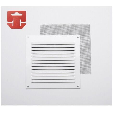 Gitter mit Moskitonetz, Aluminium 0,6, weiß lackiert, 150 x 150 mm (G)