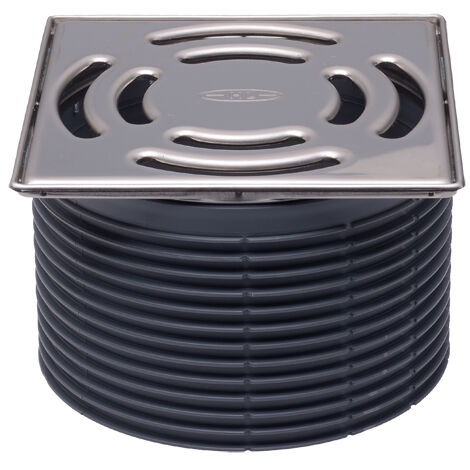Gitterhalterung d 146 mm, Edelstahlrahmen 145x145 mm, Edelstahlgitter 138x138 mm, "Klick-Klack"-System, Anti-Geruchsvorrichtung