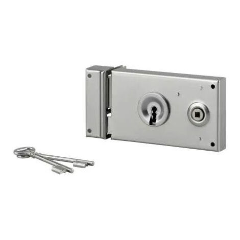 Gitterschloß, Riegel 1/2 Drehung, verzinkt, 140x82, links