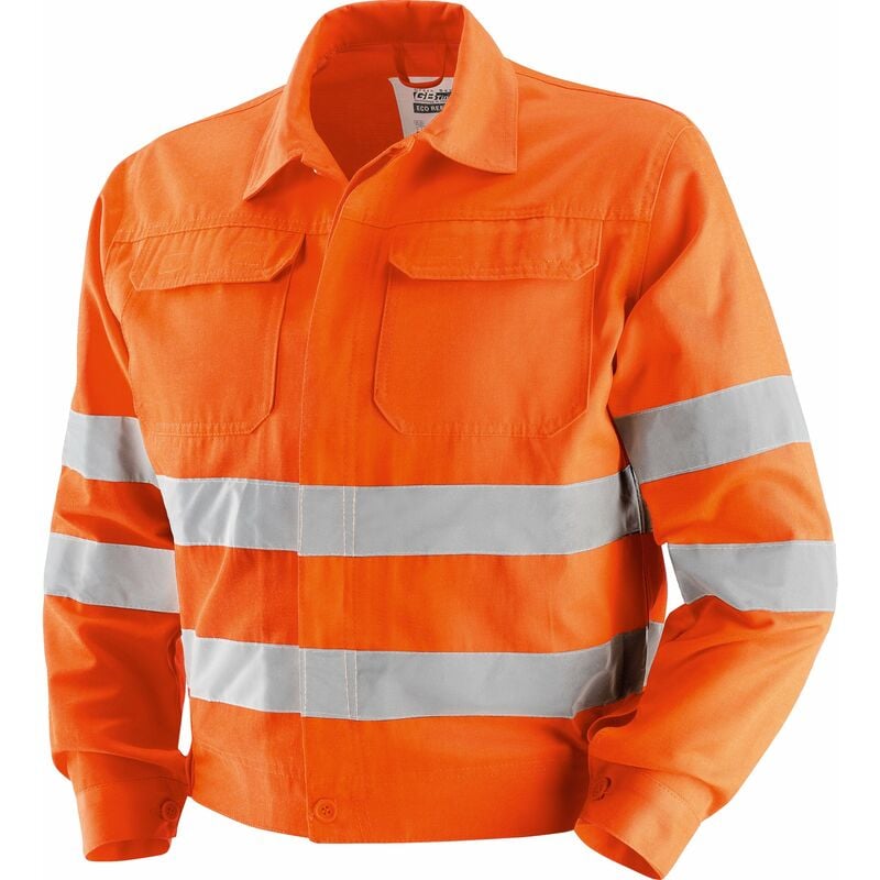 Image of Giubbino giacca alta visibilità arancione con fasce retroriflettenti catarinfrangenti - l