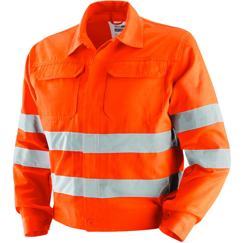 Image of Giubbino giacca alta visibilità arancione con fasce retroriflettenti catarinfrangenti - m